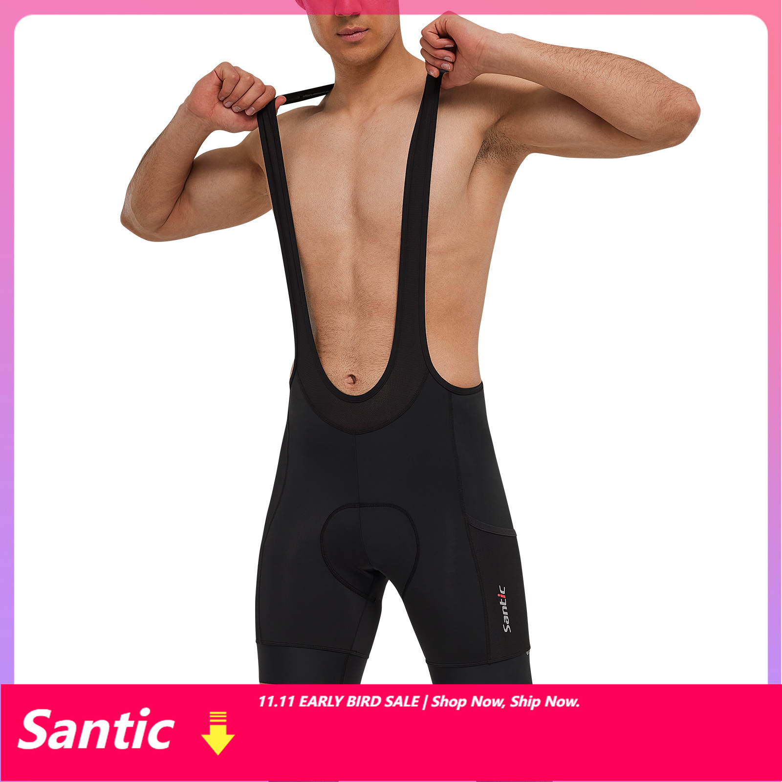 Race Bib - Santic Men Cycling Bib Shorts 4D