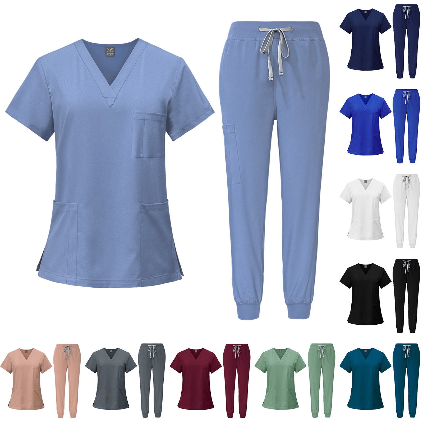 Comfortable Scrubs Uniform Med - Joggers Pants 评论和价格