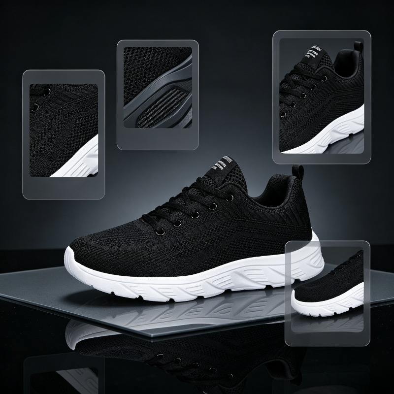 Men Breathable Knit Sneakers W - Running Shoes Men 评论和价格