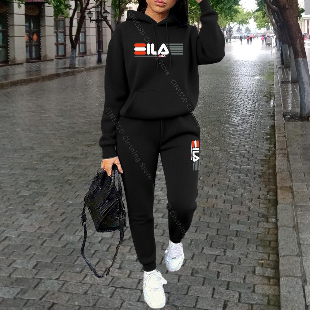 Women 2Pcs Urban Tracksuit Hig - Joggers Pants 评论和价格