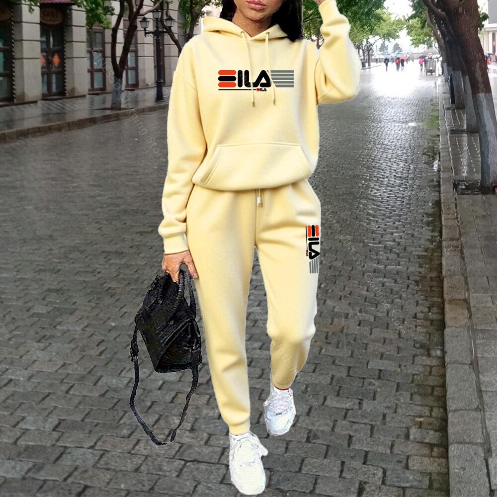 Women 2Pcs Urban Tracksuit Hig - Joggers Pants 评论和价格