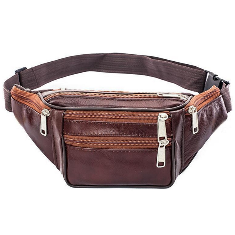 Leather Men Waist Chest Bag Th - Running Belt 评论和价格
